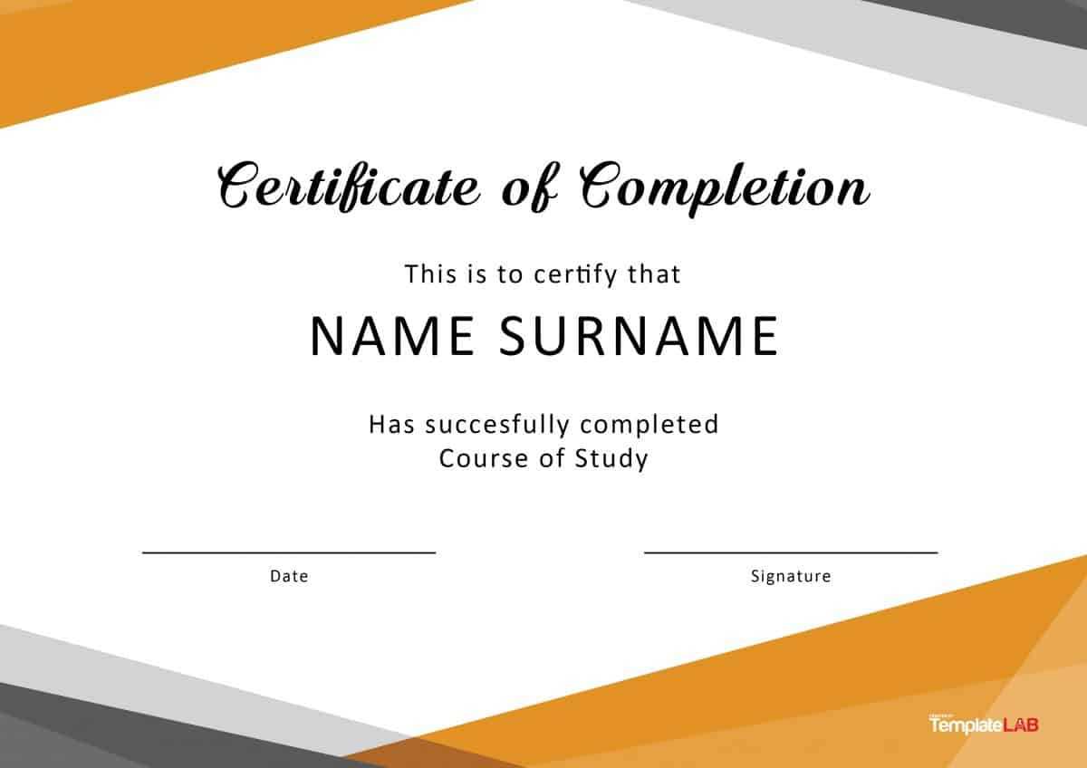 40 Fantastic Certificate Of Completion Templates [Word Intended For Free Completion Certificate Templates For Word