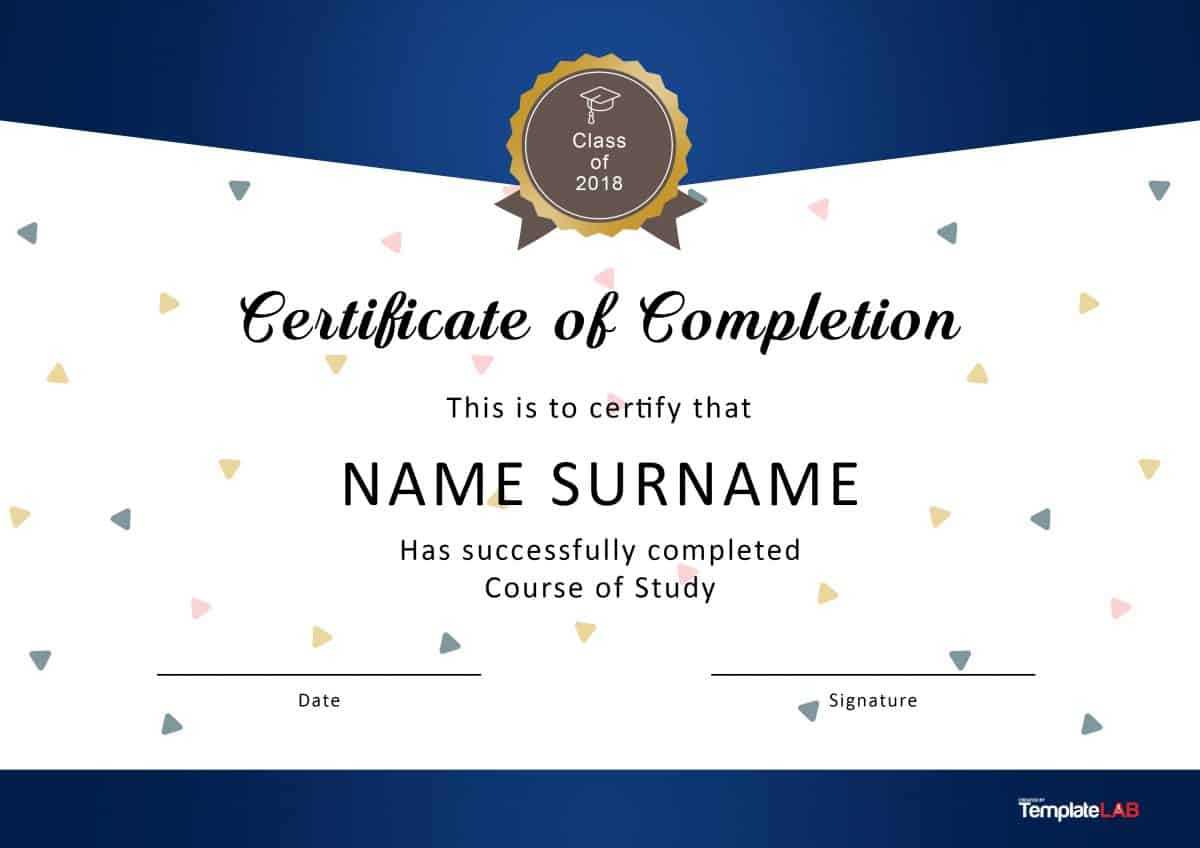 40 Fantastic Certificate Of Completion Templates [Word With Blank Certificate Templates Free Download