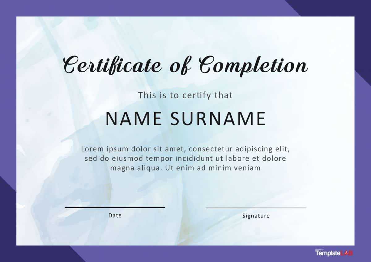 40 Fantastic Certificate Of Completion Templates [Word With Certificate Of Completion Free Template Word