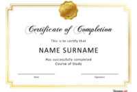 40 Fantastic Certificate Of Completion Templates [Word with Certificate Of Completion Free Template Word