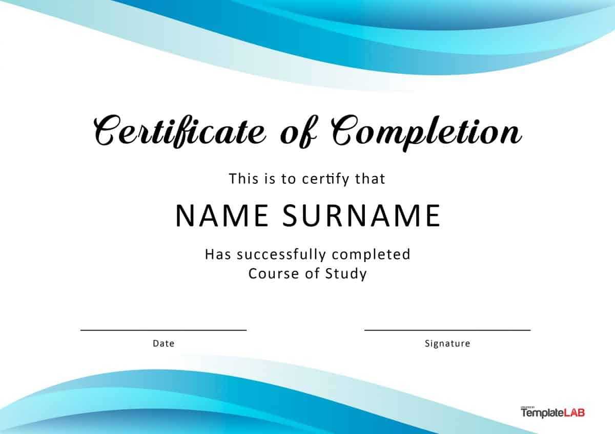 40 Fantastic Certificate Of Completion Templates [Word With Regard To Certificate Of Participation Word Template