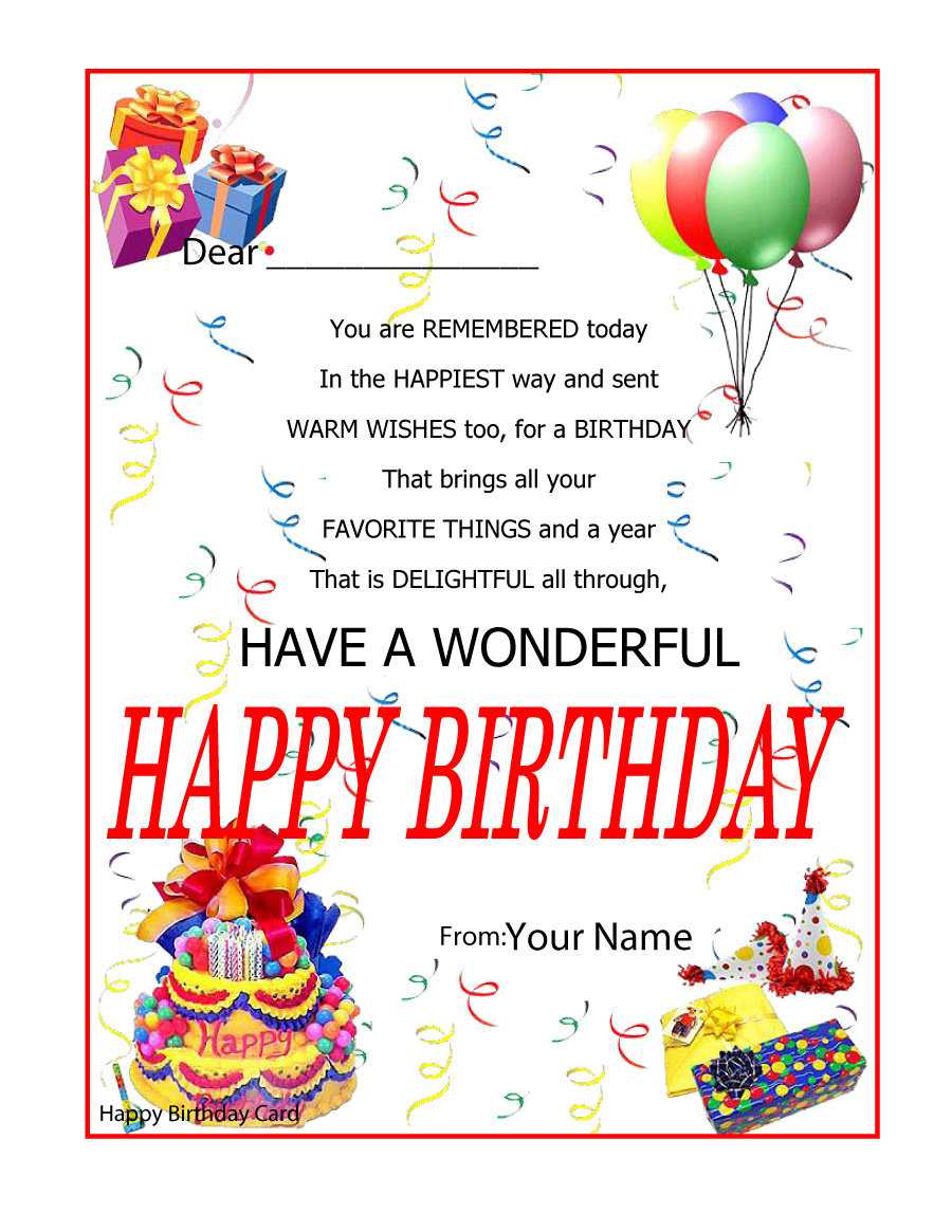 40+ Free Birthday Card Templates ᐅ Template Lab Pertaining To Birthday Card Template Microsoft Word