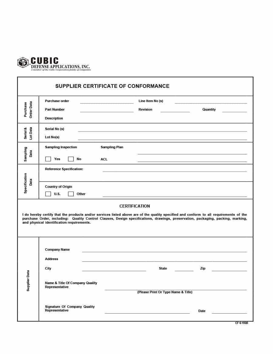 40 Free Certificate Of Conformance Templates & Forms ᐅ Intended For Certificate Of Origin For A Vehicle Template