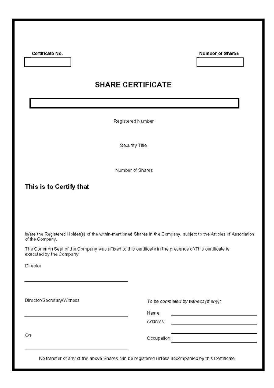 40+ Free Stock Certificate Templates (Word, Pdf) ᐅ Template Lab For Ownership Certificate Template