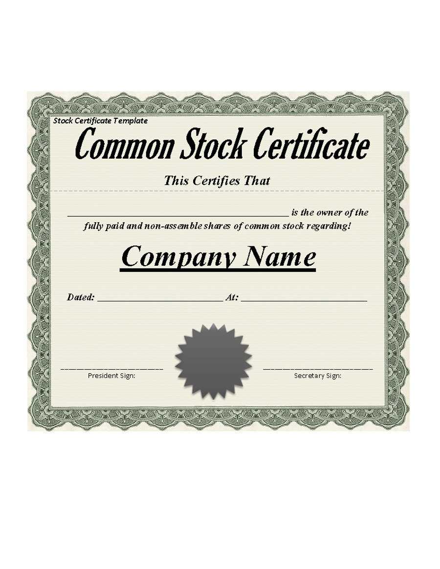 40+ Free Stock Certificate Templates (Word, Pdf) ᐅ Template Lab With Template For Share Certificate