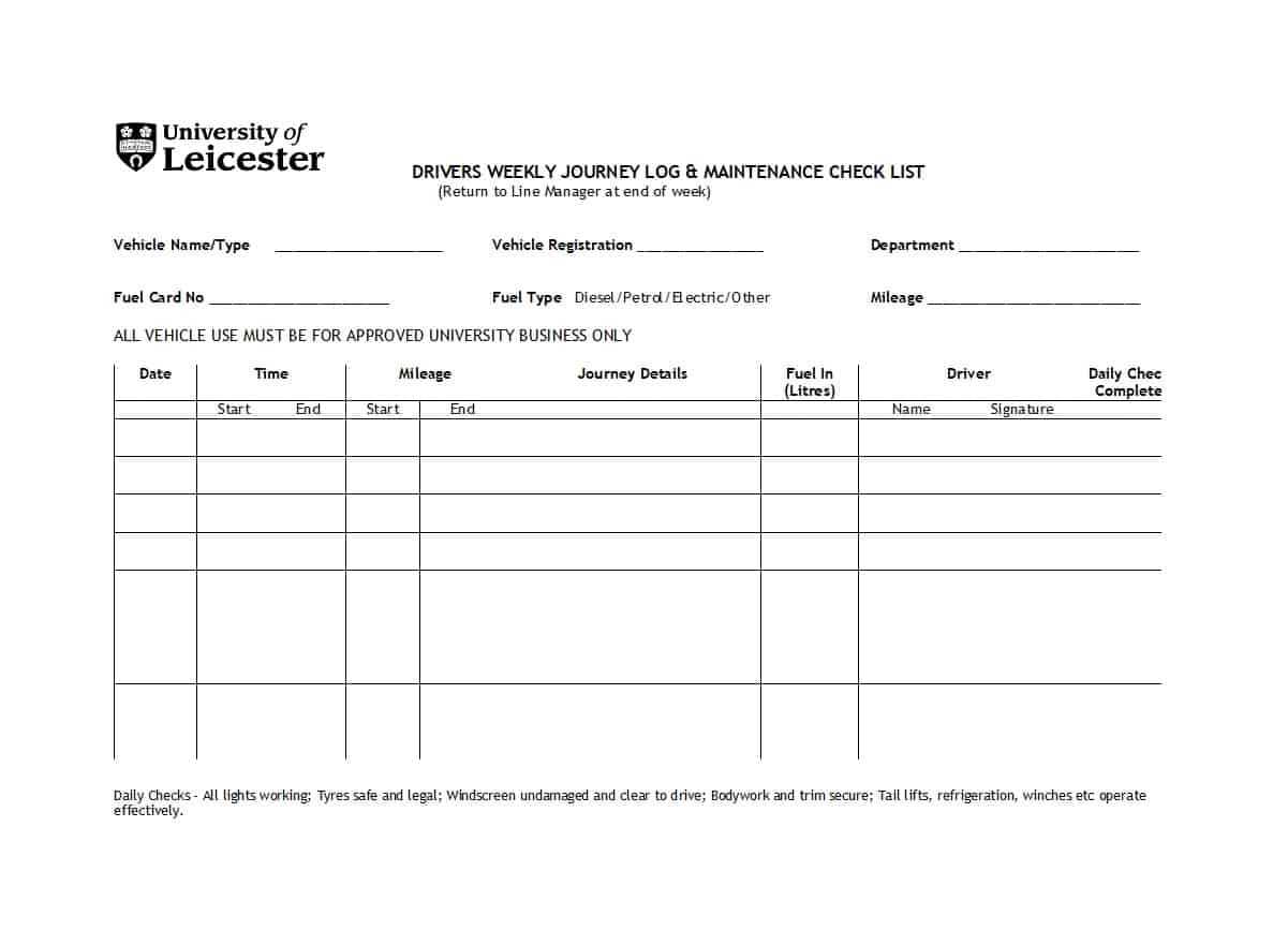 40 Printable Vehicle Maintenance Log Templates ᐅ Template Lab In Mechanics Job Card Template