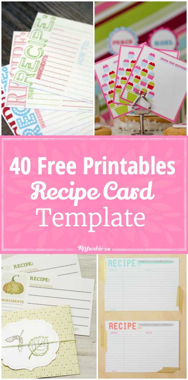40 Recipe Card Template And Free Printables – Tip Junkie For Free Recipe Card Templates For Microsoft Word