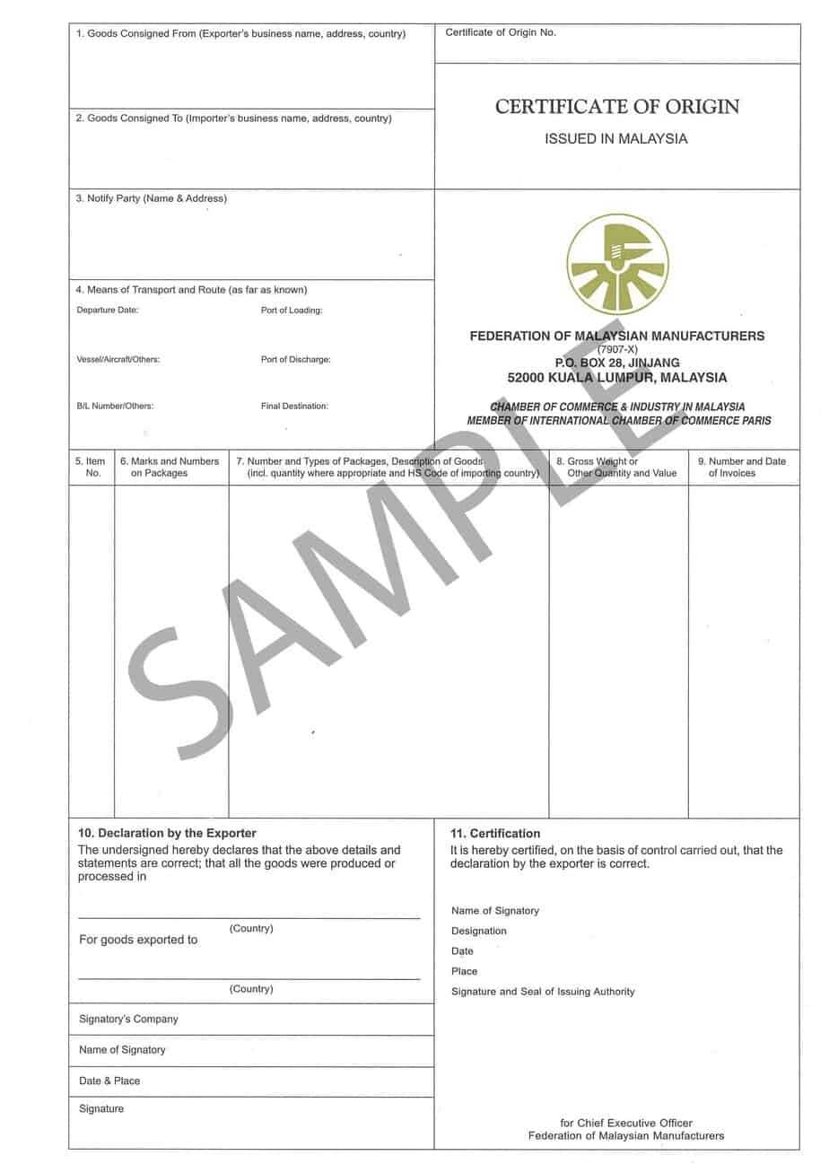 41+ Free Certificate Of Origin Templates In Word Excel Pdf With Regard To Certificate Of Origin Form Template