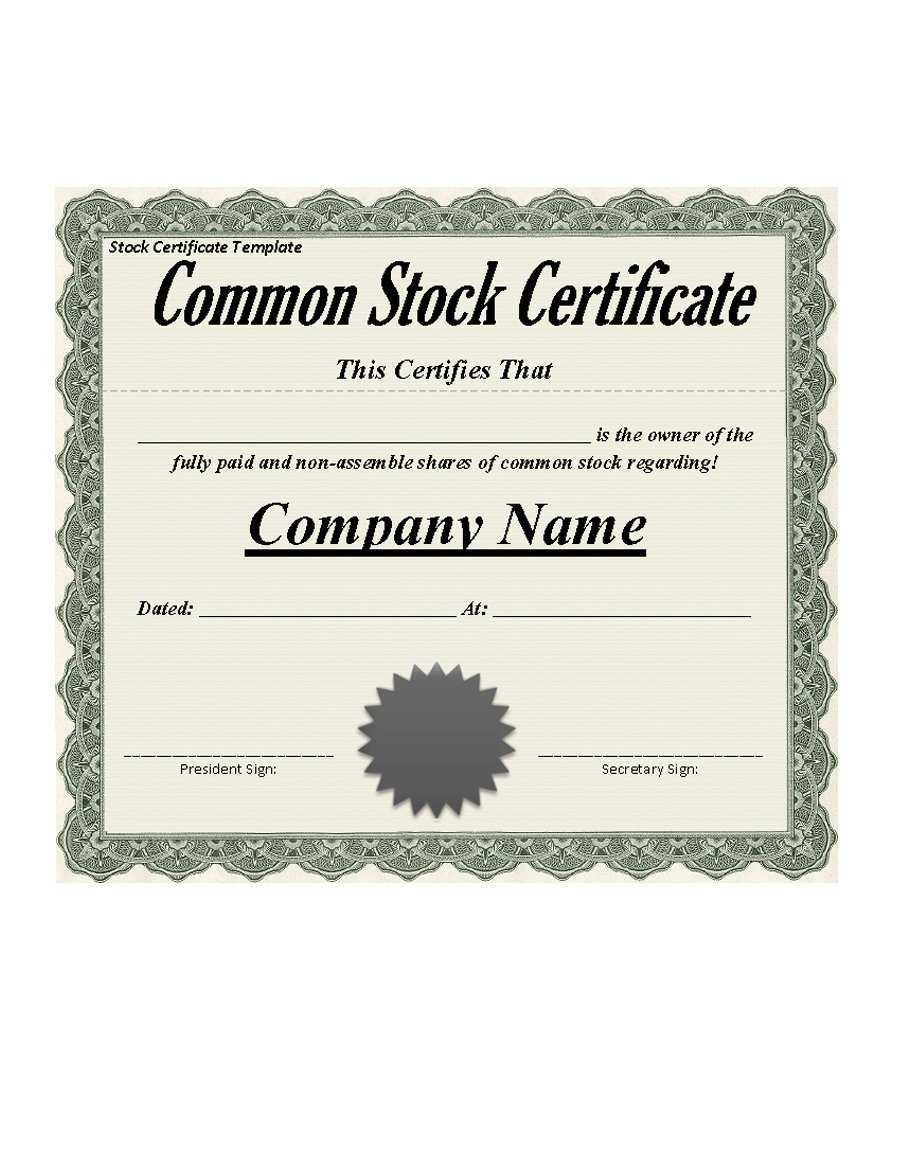 41 Free Stock Certificate Templates (Word, Pdf) – Free With Template Of Share Certificate