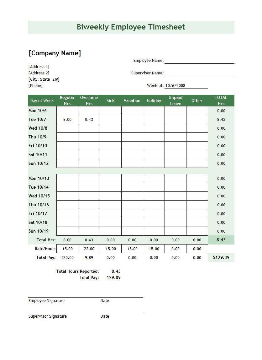 41 Free Timesheet / Time Card Templates – Free Template In Employee Card Template Word