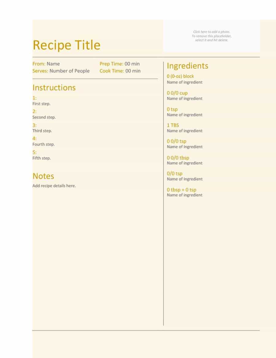 44 Perfect Cookbook Templates [+Recipe Book & Recipe Cards] With Regard To Microsoft Word Recipe Card Template