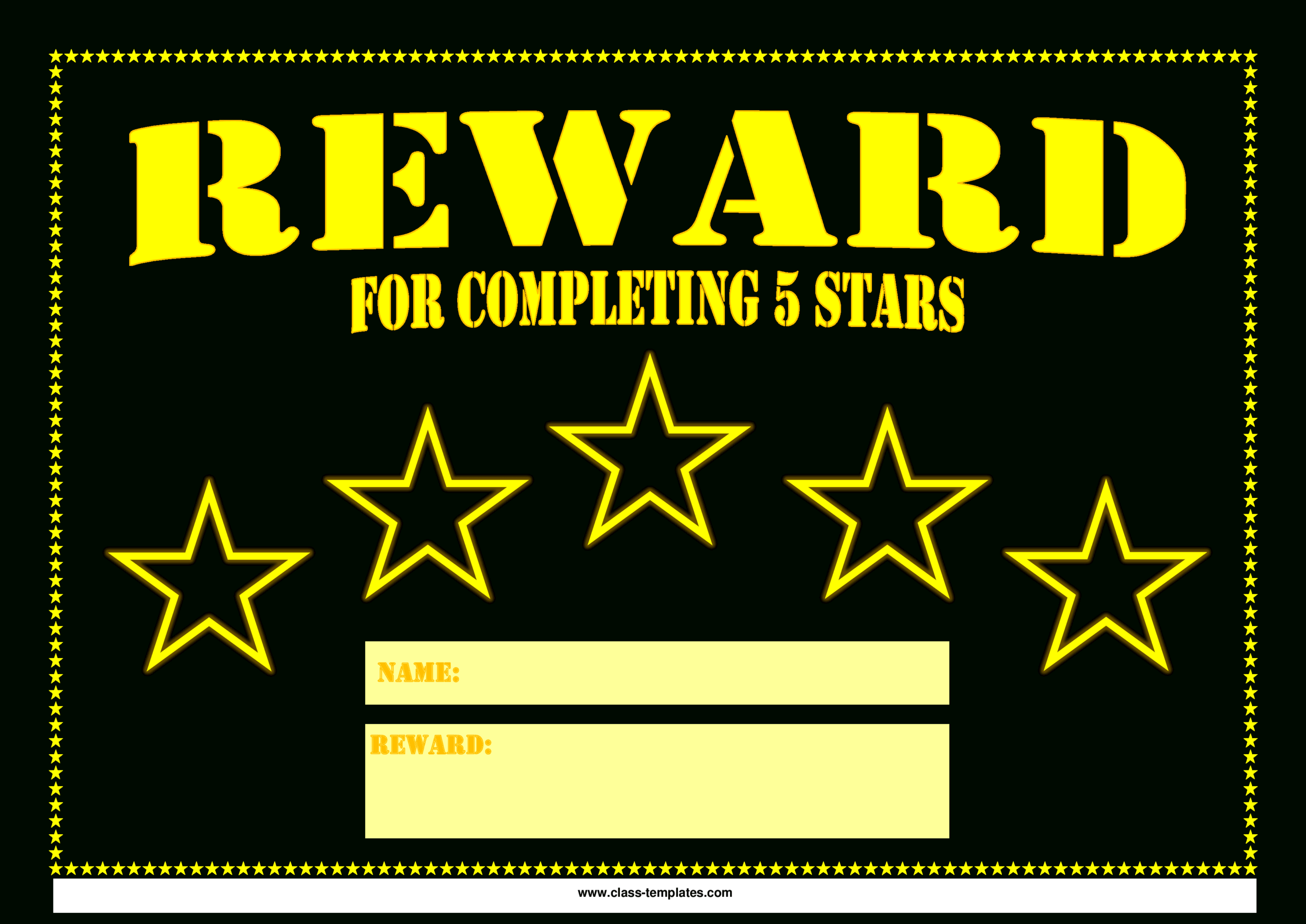5 Star Printable Reward Certificate | Templates At Pertaining To Star Naming Certificate Template