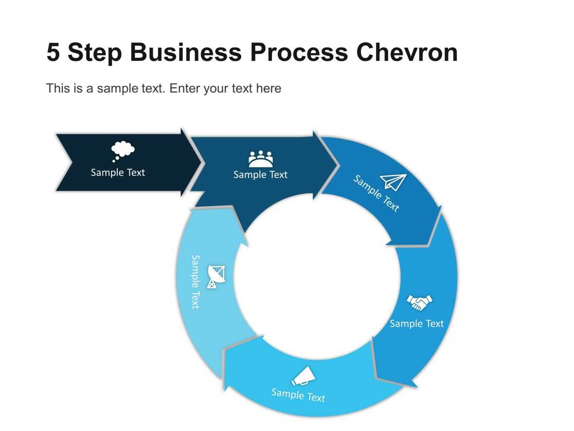 5 Step Business Process Chevron Diagram Template | Chevron For Powerpoint Chevron Template