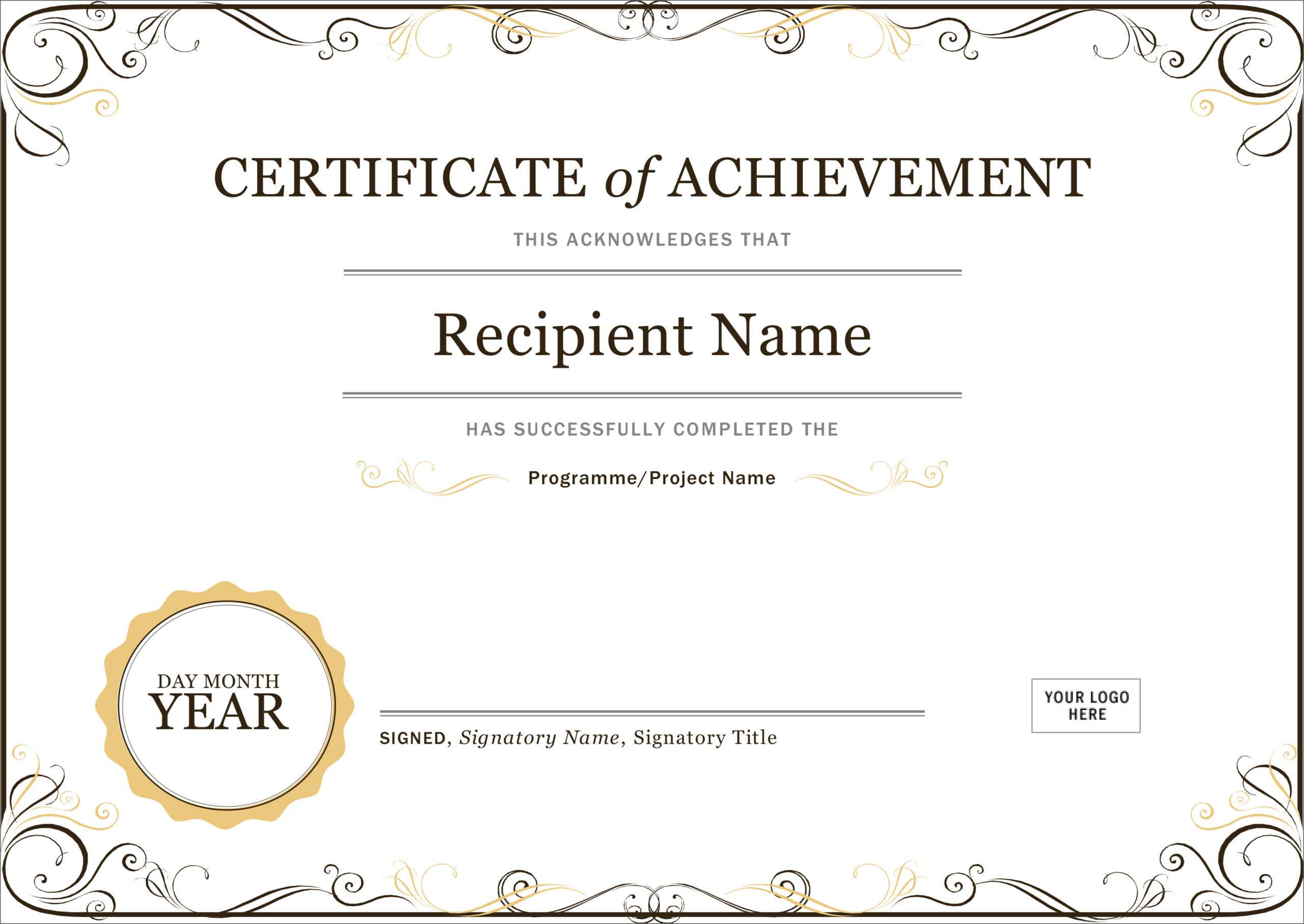 50 Free Creative Blank Certificate Templates In Psd Pertaining To Certificate Of Accomplishment Template Free