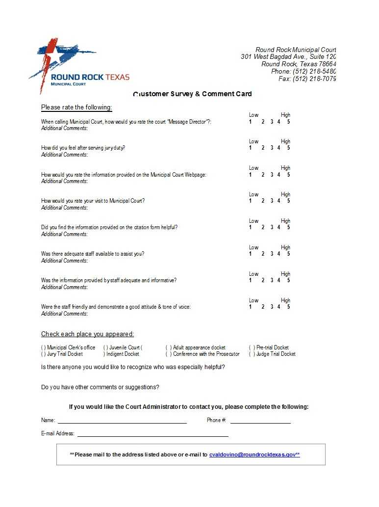 50 Printable Comment Card & Feedback Form Templates ᐅ Regarding Survey Card Template