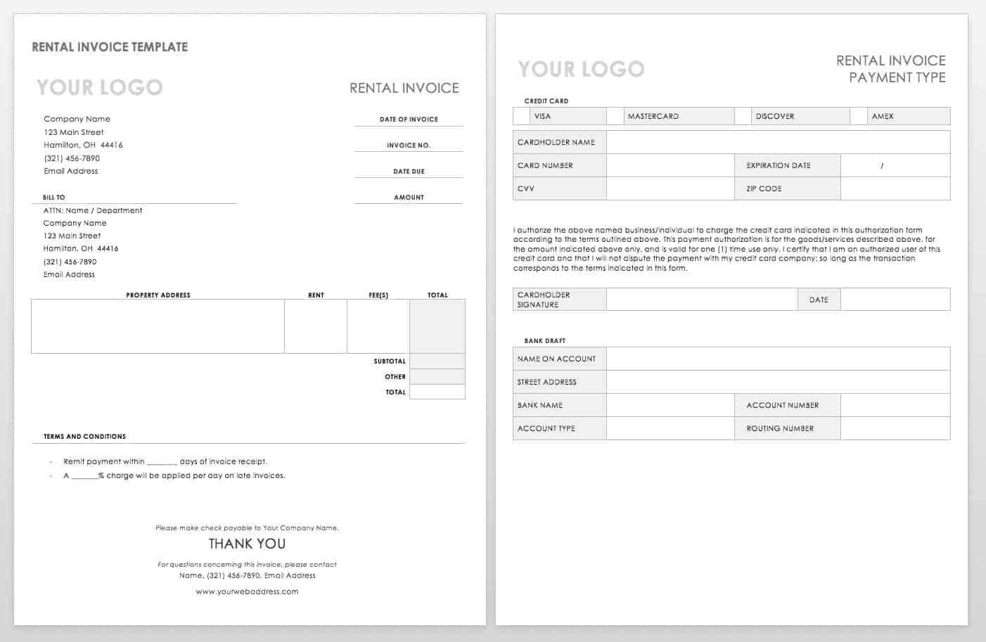 55 Free Invoice Templates | Smartsheet Throughout Mechanic Job Card Template