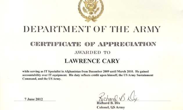 Army Certificate Of Completion Template - Great ...