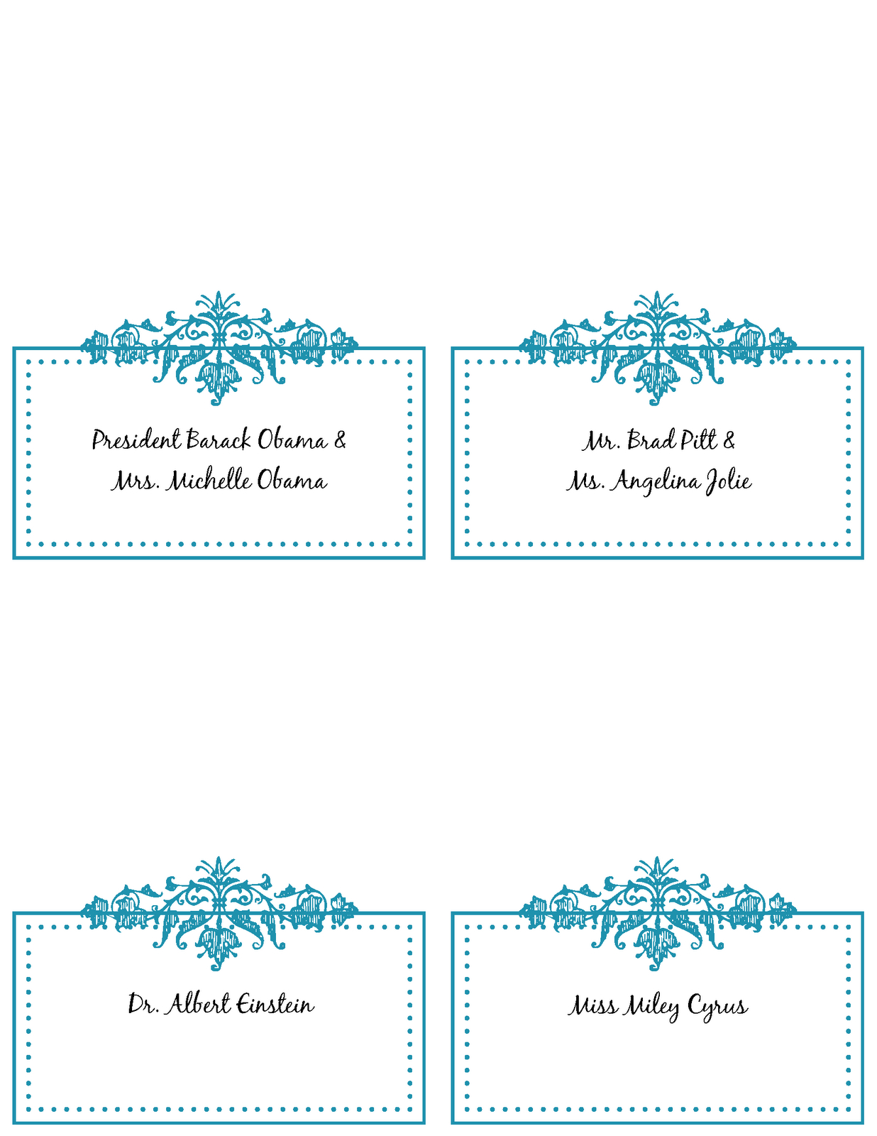 6 Best Images Of Free Printable Wedding Place Cards – Free Inside Table Name Card Template