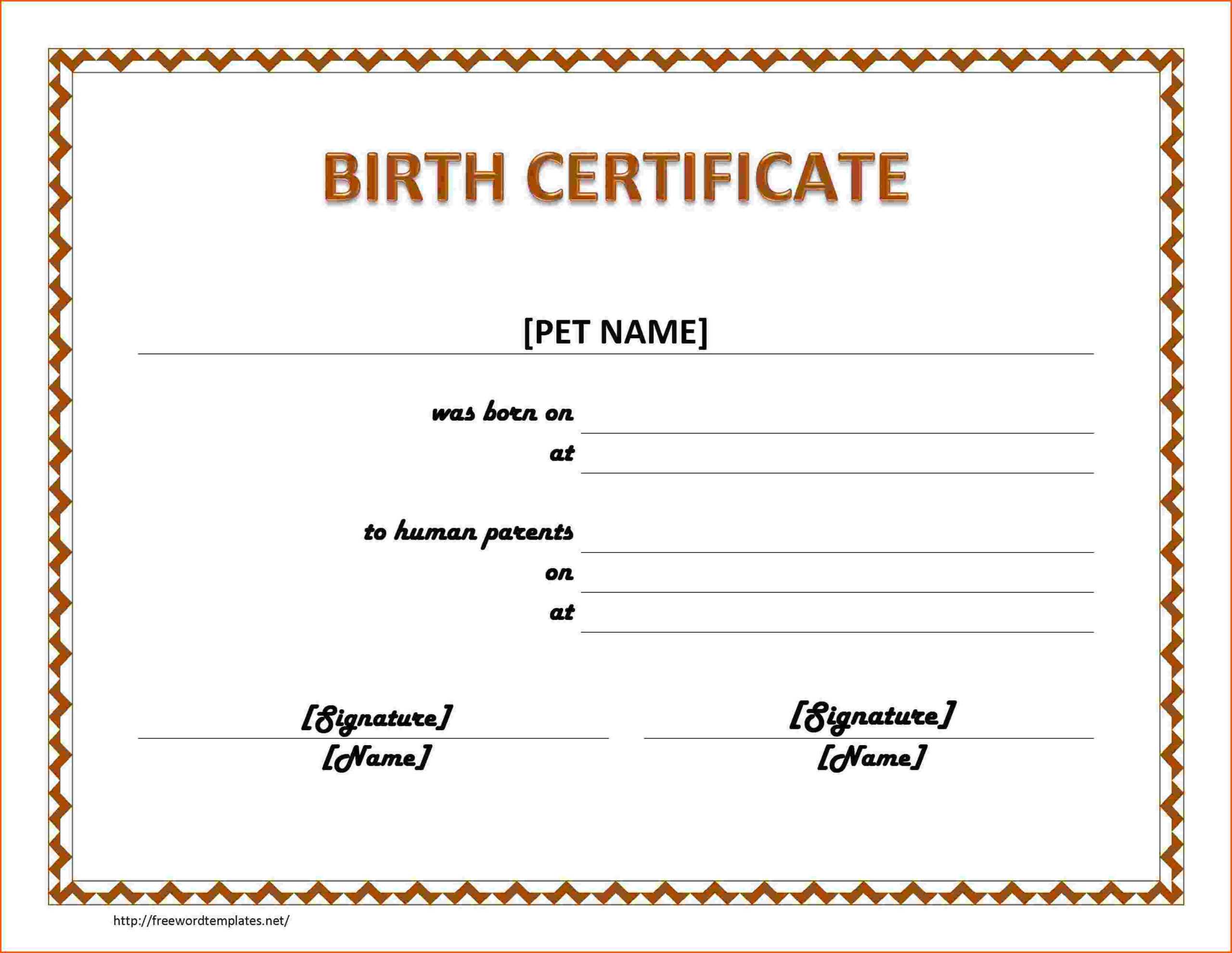 6+ Birth Certificate Template For Microsoft Word | Survey In Downloadable Certificate Templates For Microsoft Word