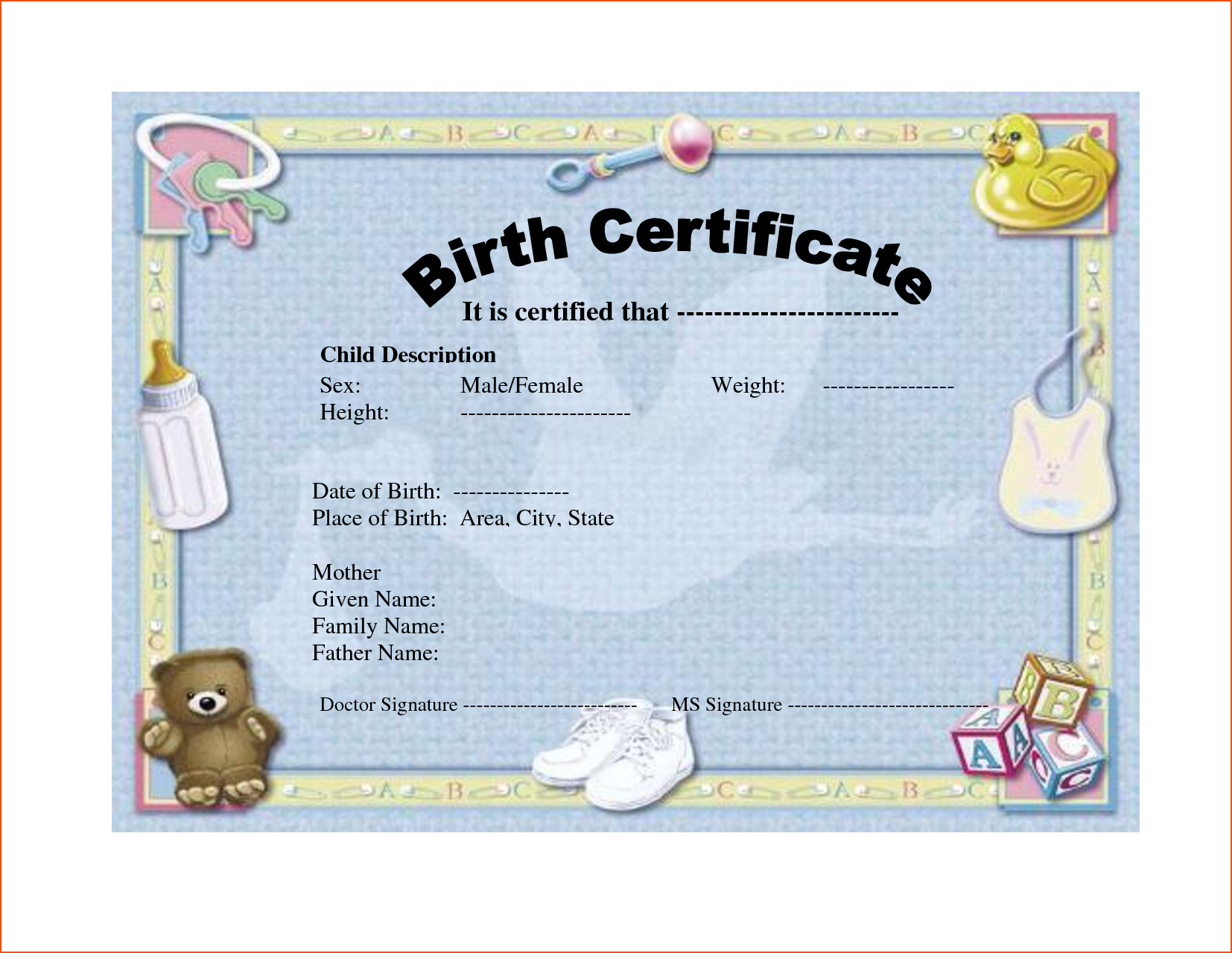6+ Birth Certificate Templates – Bookletemplate In Birth Certificate Template For Microsoft Word