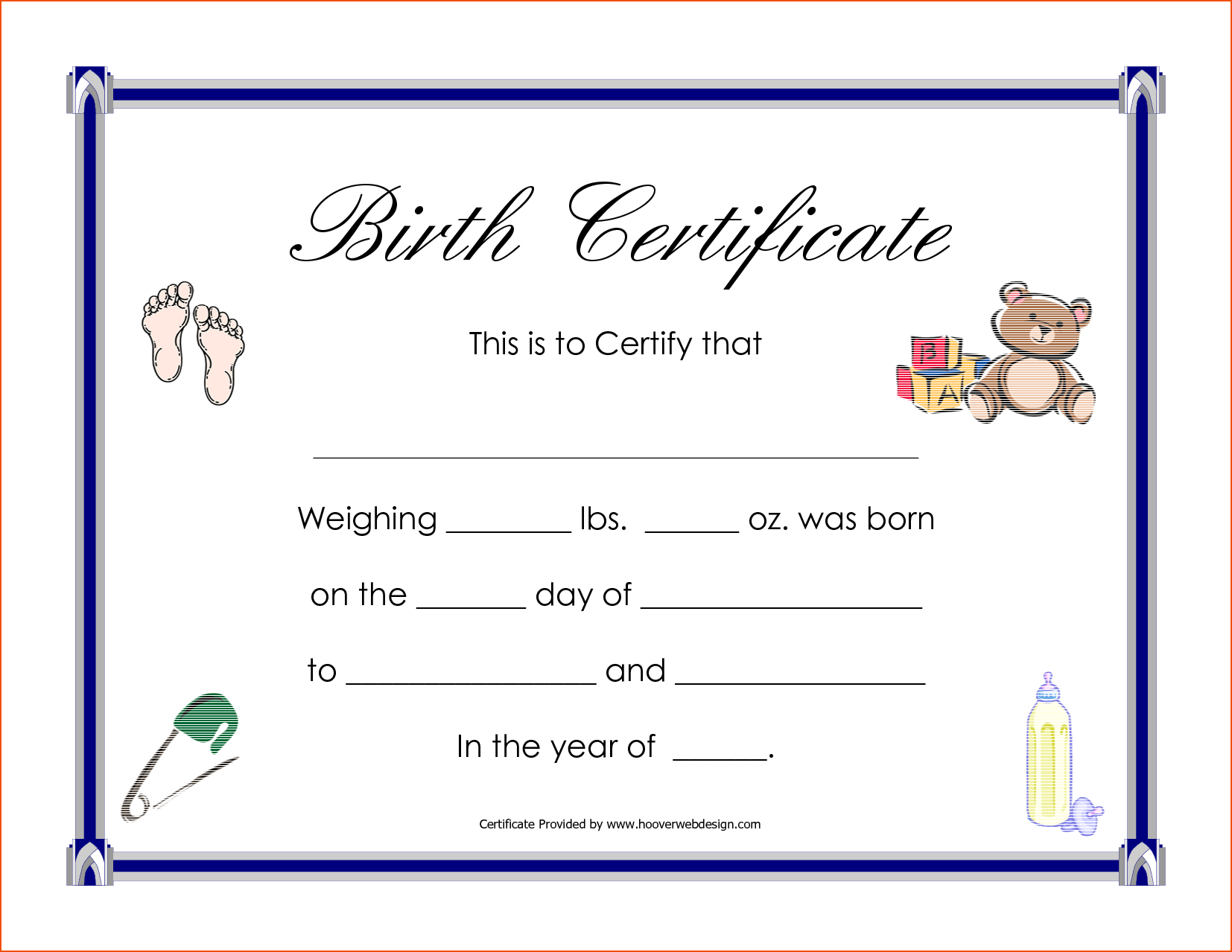 6+ Birth Certificate Templates – Bookletemplate Pertaining To Editable Birth Certificate Template