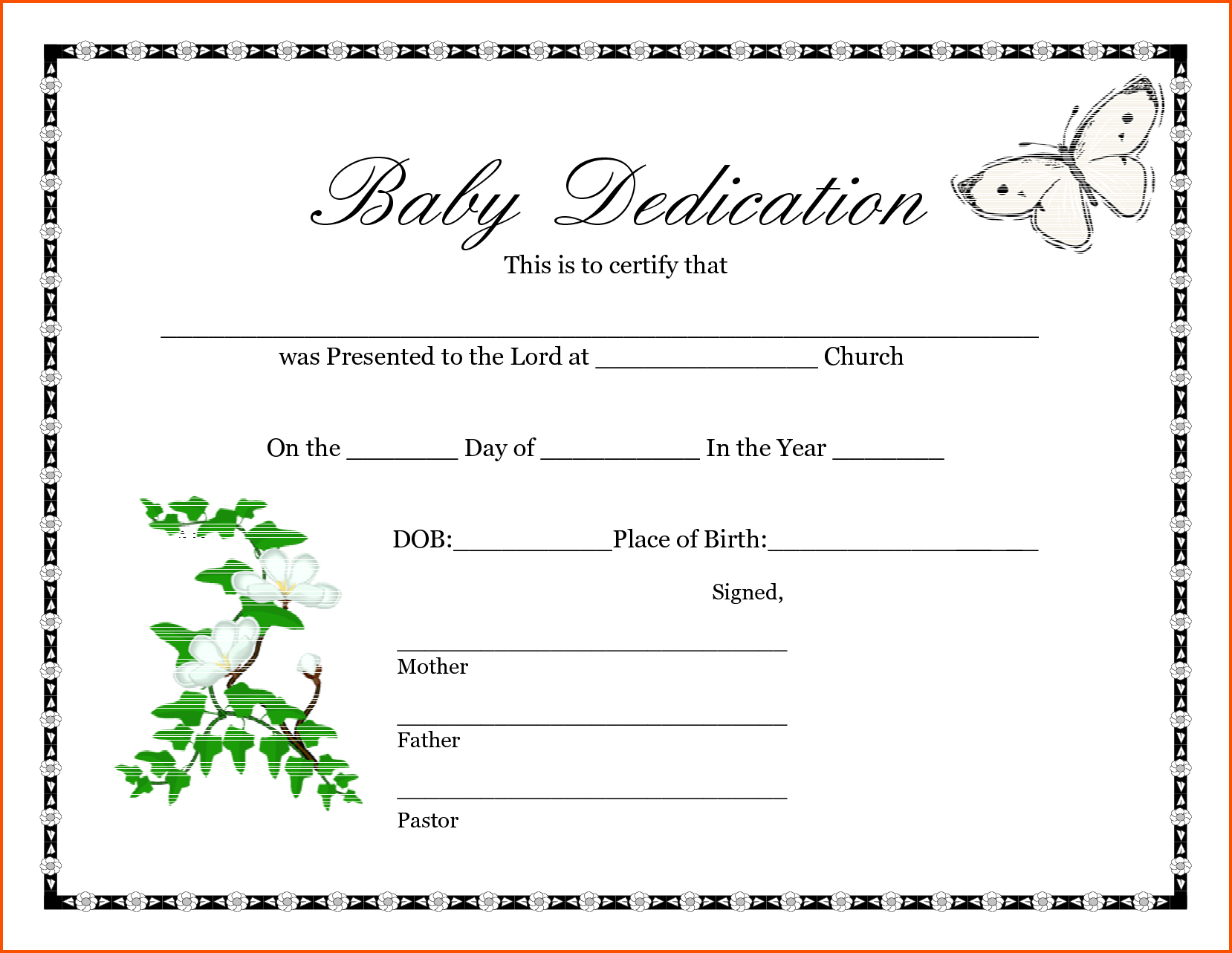 6+ Free Birth Certificate Template | Survey Template Words Within Girl Birth Certificate Template