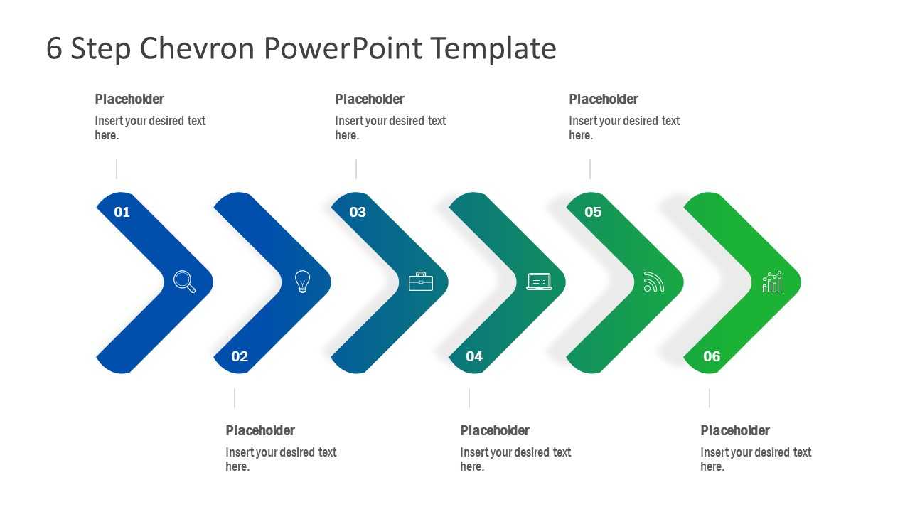 6 Step Chevron Powerpoint Template Throughout Powerpoint Chevron Template