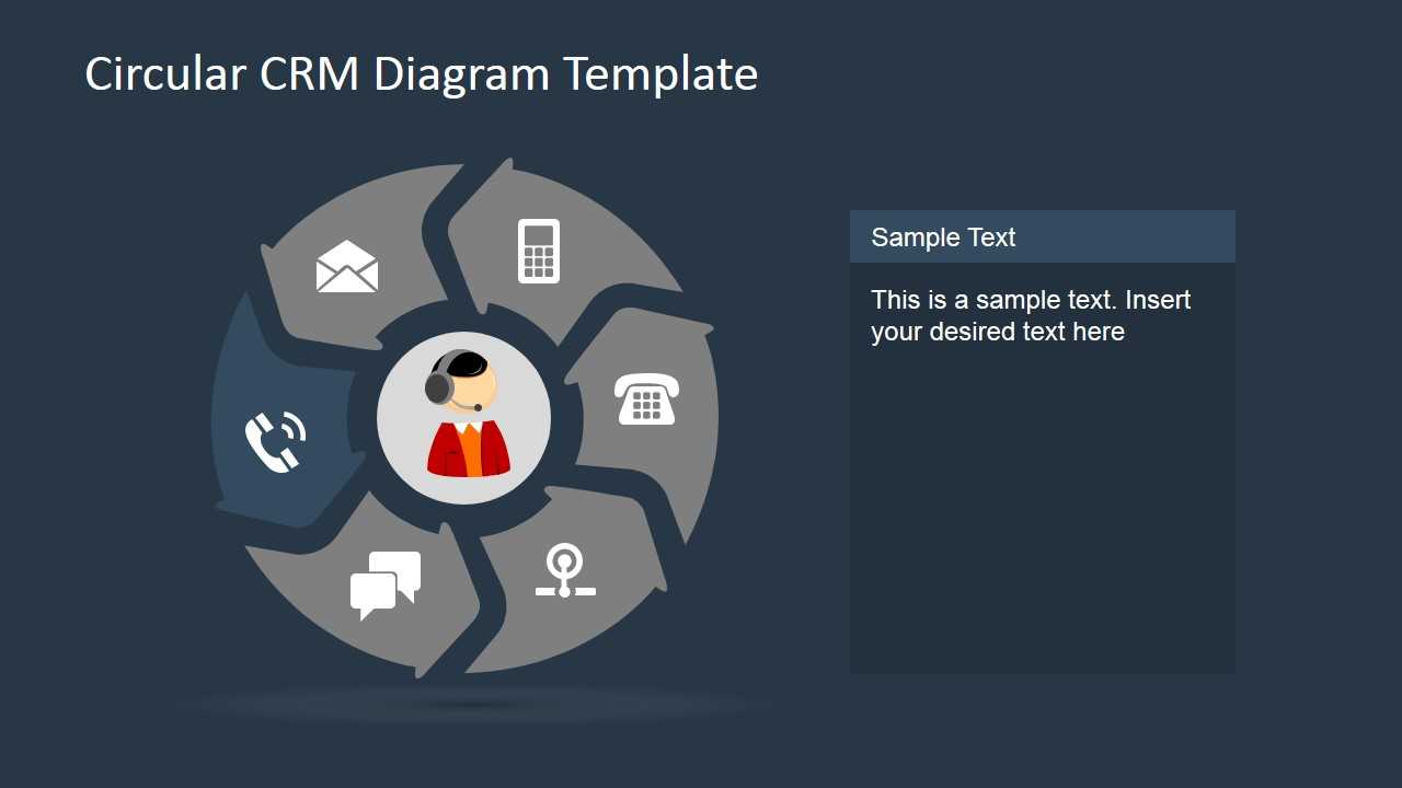 6 Steps Circular Crm Diagram For Powerpoint With Where Are Powerpoint Templates Stored