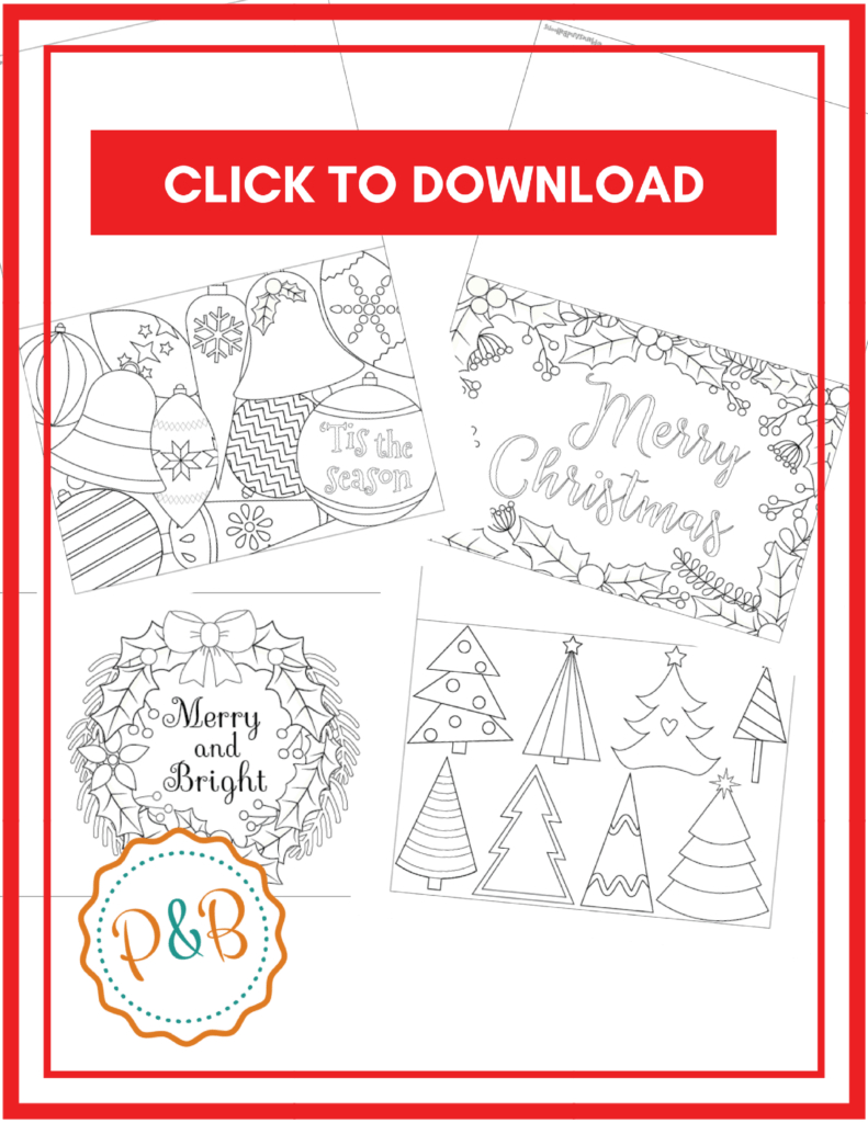 6 Unique Christmas Cards To Color Free Printable Download Regarding Diy Christmas Card Templates