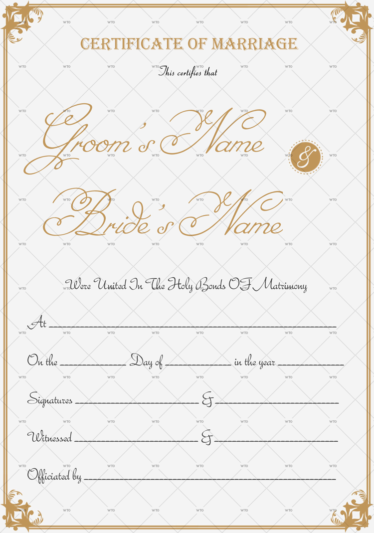 60+ Marriage Certificate Templates (Word | Pdf) Editable In Blank Marriage Certificate Template