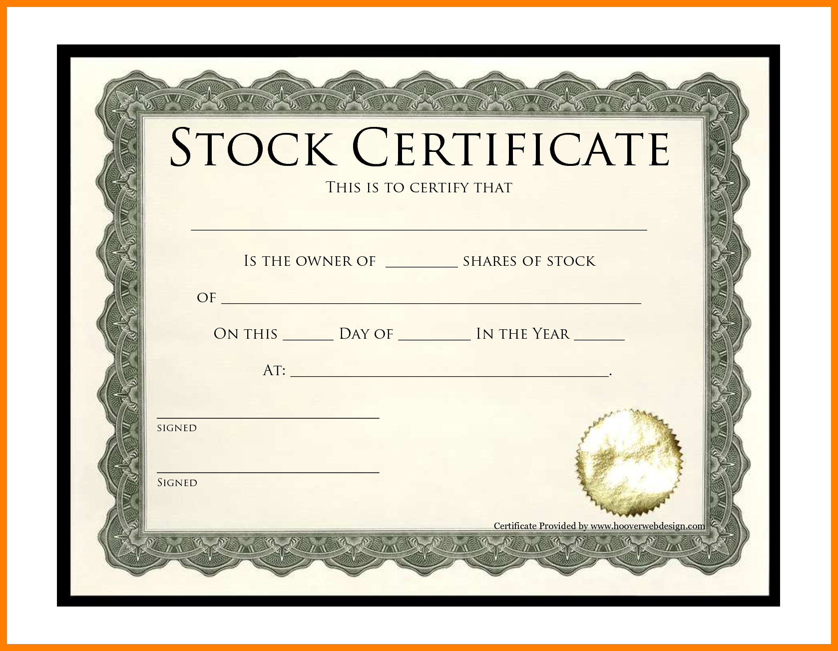 7+ Free Stock Certificate Templates Microsoft Word | Marlows Pertaining To Stock Certificate Template Word