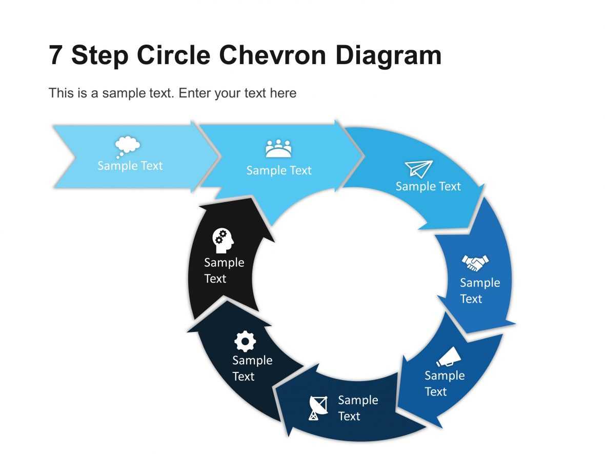 7 Step Circular Chevron Diagram Template | Chevron Pertaining To Powerpoint Chevron Template