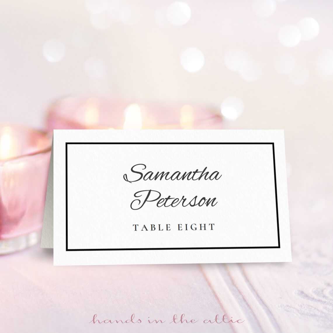 8 Free Wedding Place Card Templates Inside Table Name Cards Template Free