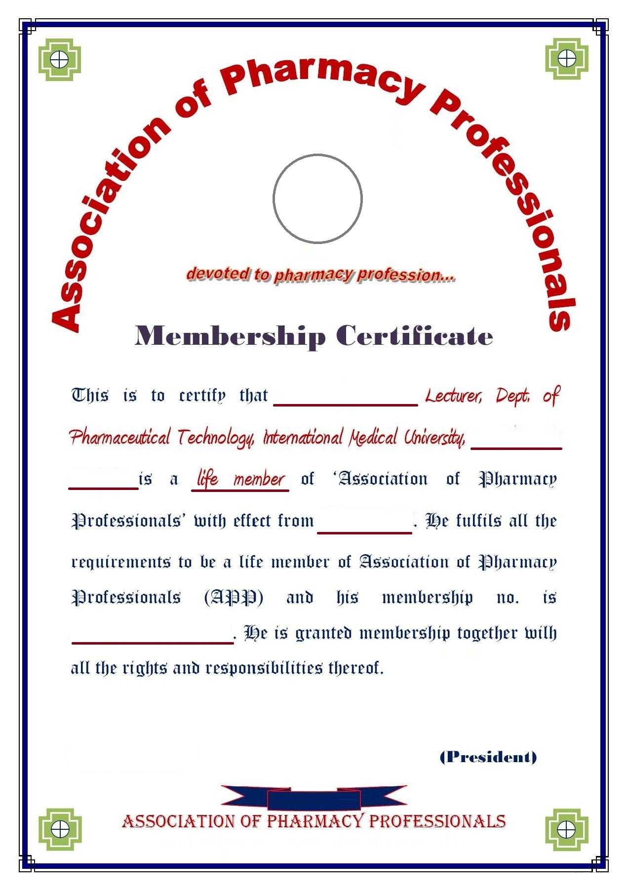 8+ Medical Membership Certificate Templates – Pdf | Free Throughout Life Membership Certificate Templates