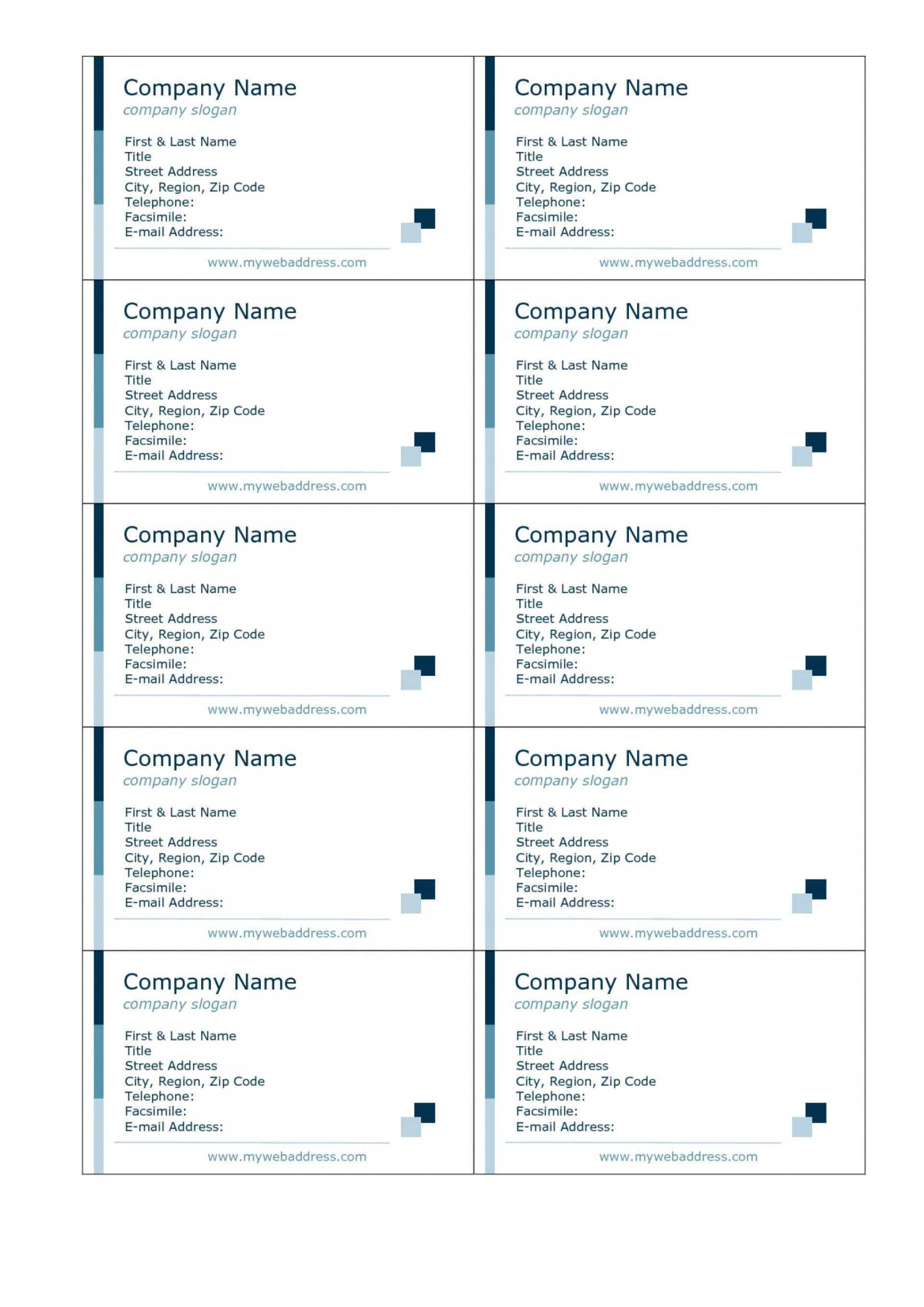 81 Report Avery Business Card Template For Pages For Ms Word Inside Ms Word Business Card Template