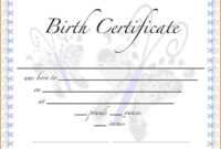 9+ Birth Certificate Templates | Survey Template Words for Birth Certificate Templates For Word