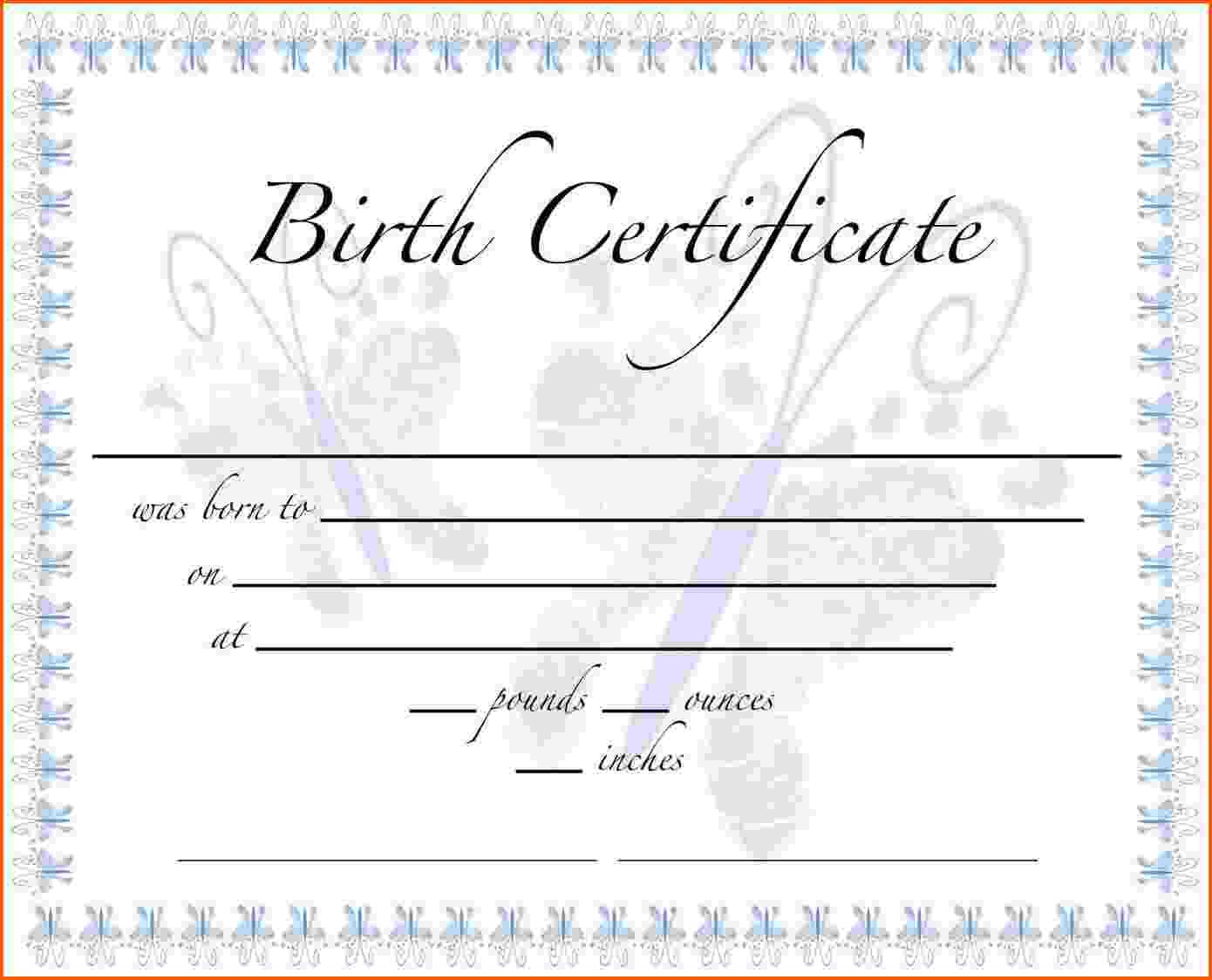 9+ Birth Certificate Templates | Survey Template Words For Birth Certificate Templates For Word
