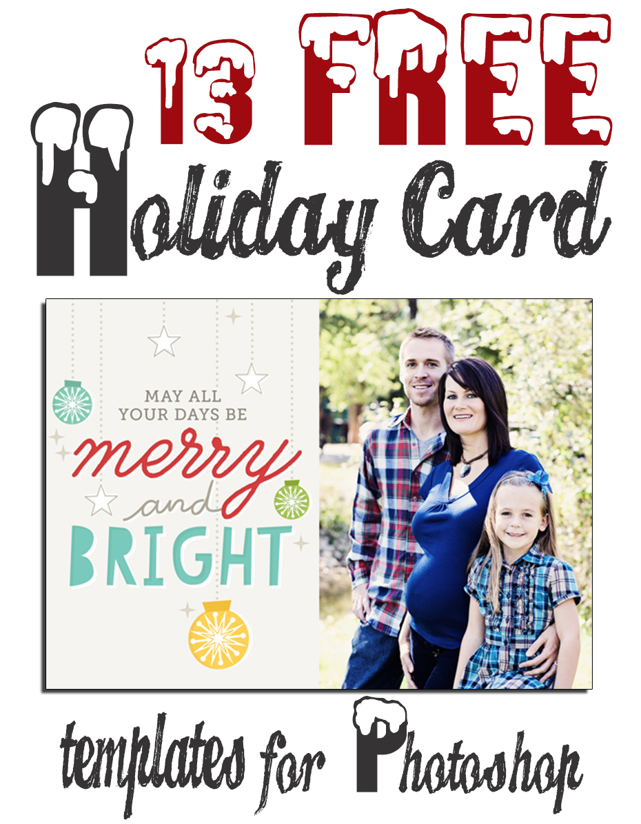 9 Free Christmas Card Psd Template Images – Free Photoshop Throughout Free Christmas Card Templates For Photoshop