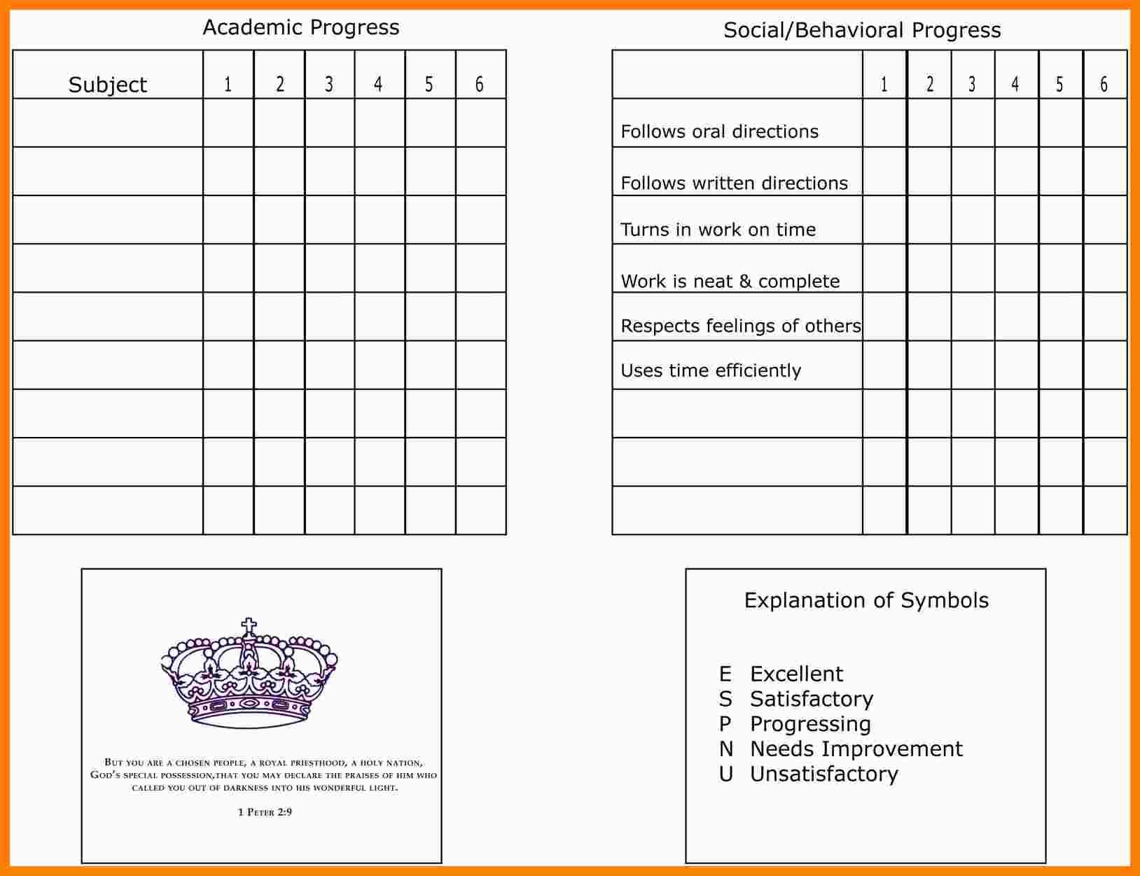 9+ Free School Report Templates | Marlows Jewellers Within Blank Report Card Template
