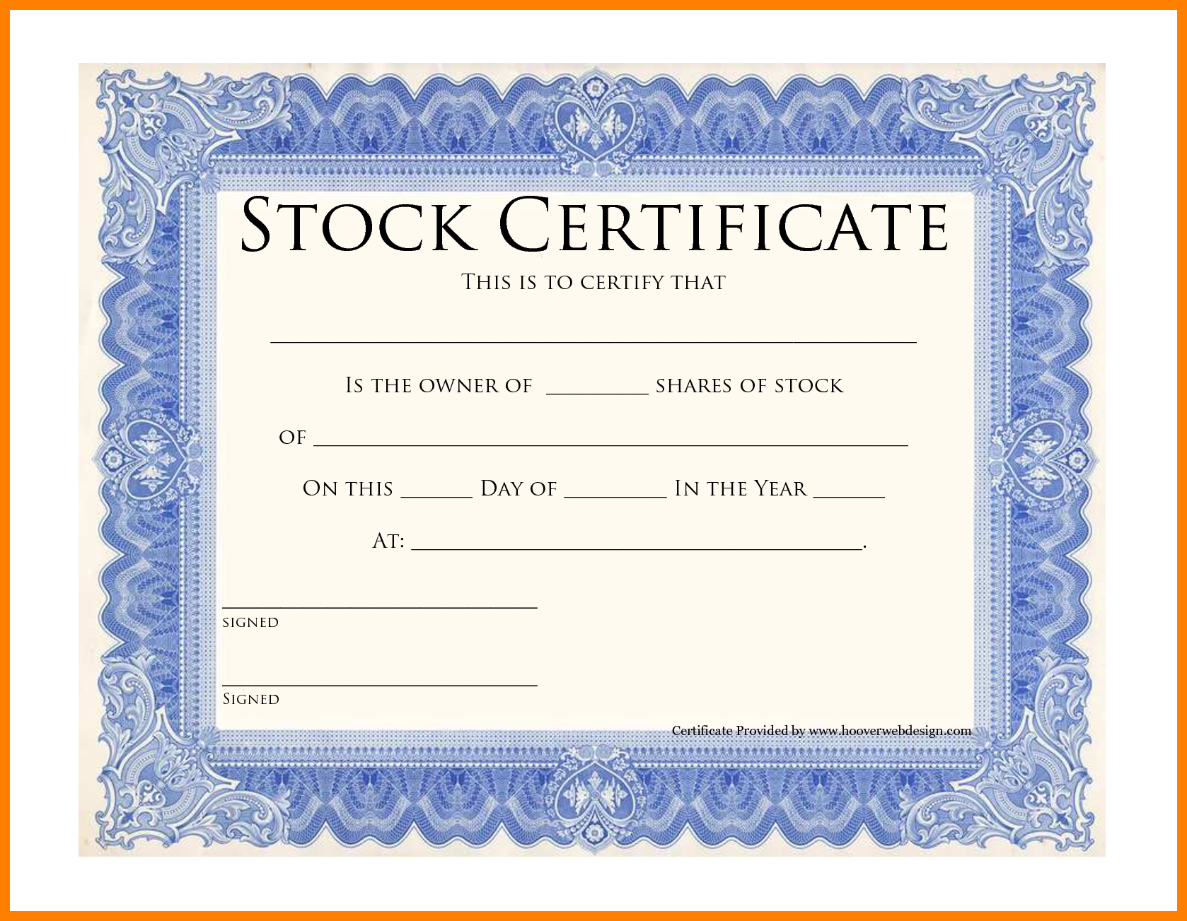 9+ Free Stock Certificate Template Word | Marlows Jewellers Intended For Stock Certificate Template Word