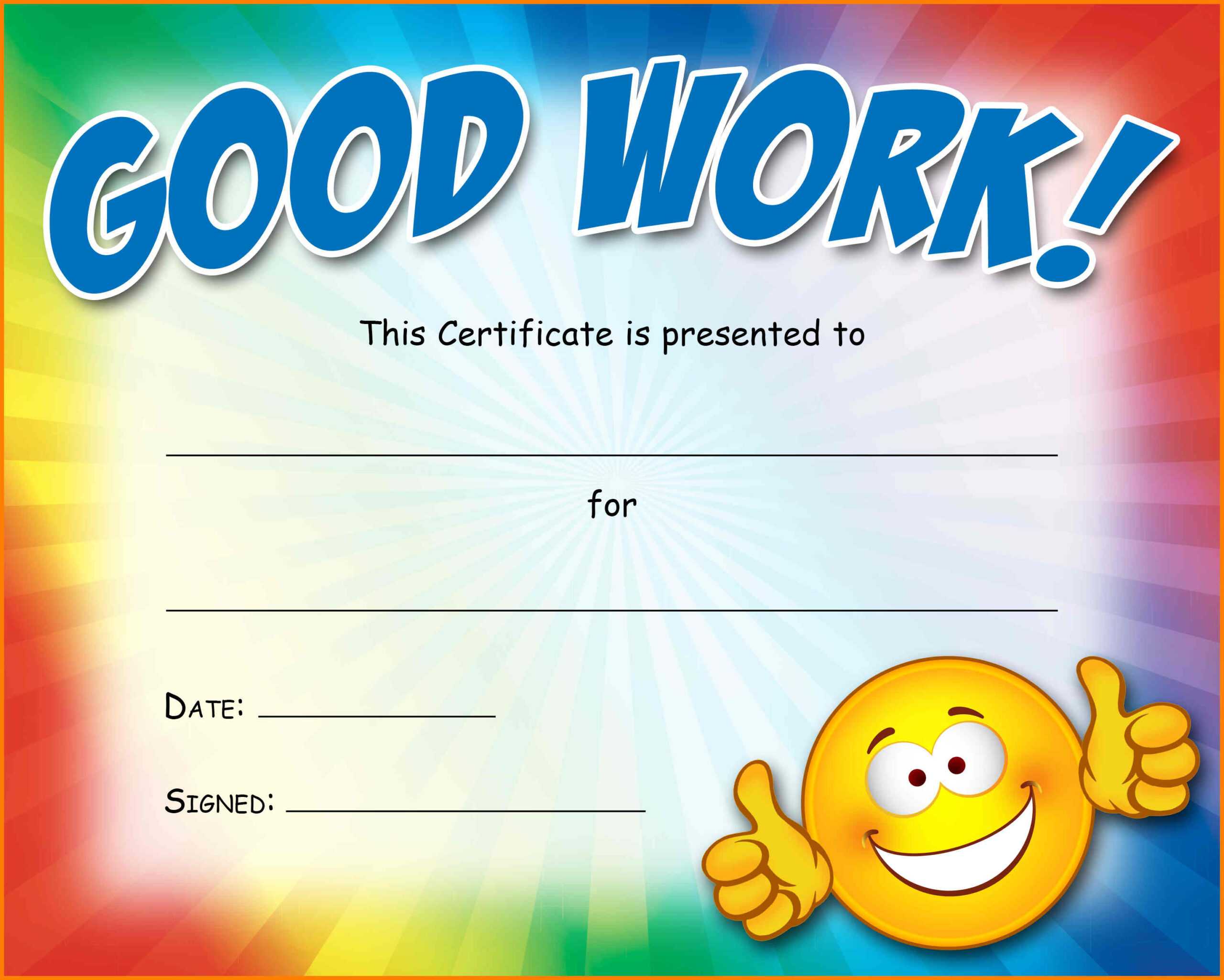 9+ Good Work Certificates | Trinity Training Pertaining To Good Job Certificate Template