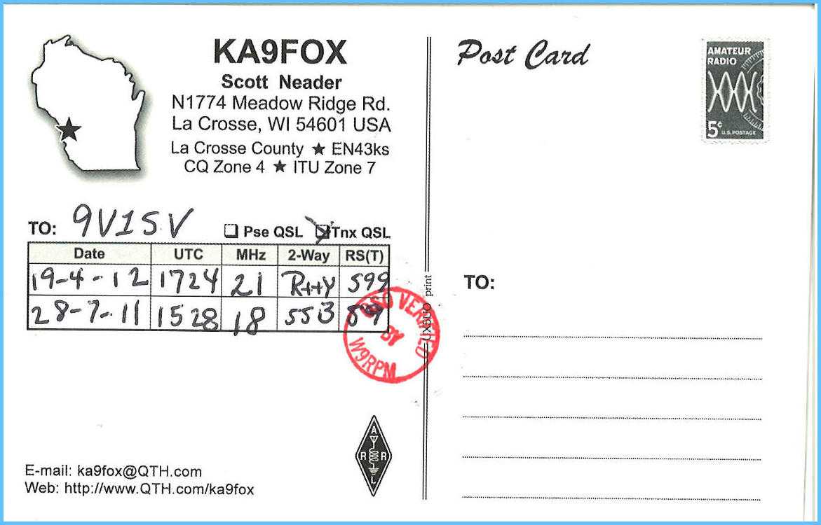 9V1Sv Ham Friends With Regard To Qsl Card Template