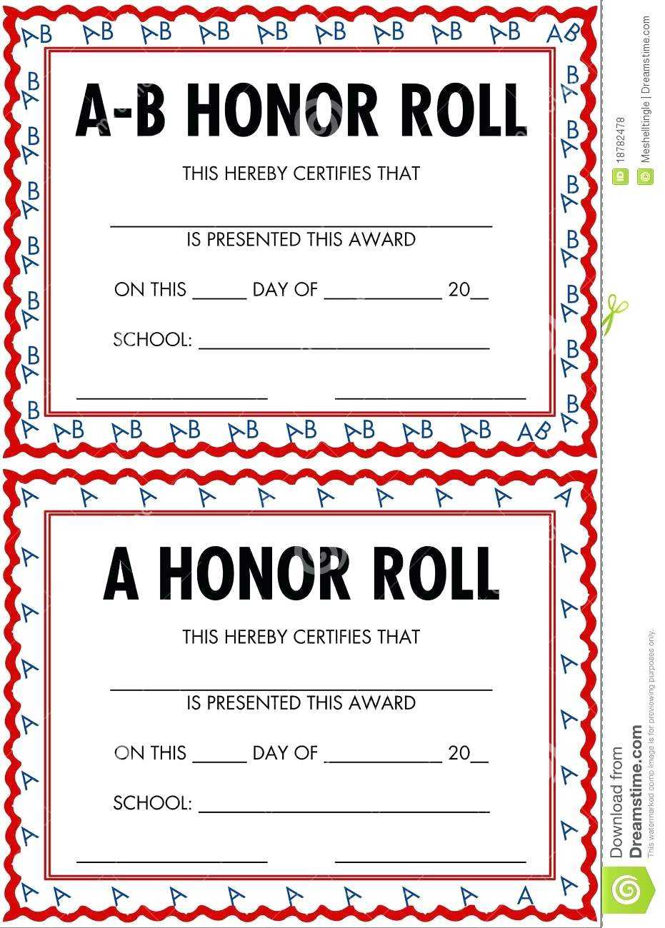A/b Honor Roll Clipart Inside Choir Certificate Template