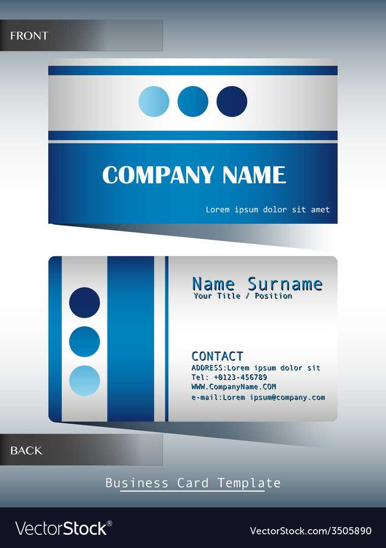 A Blue And Grey Calling Card Regarding Template For Calling Card