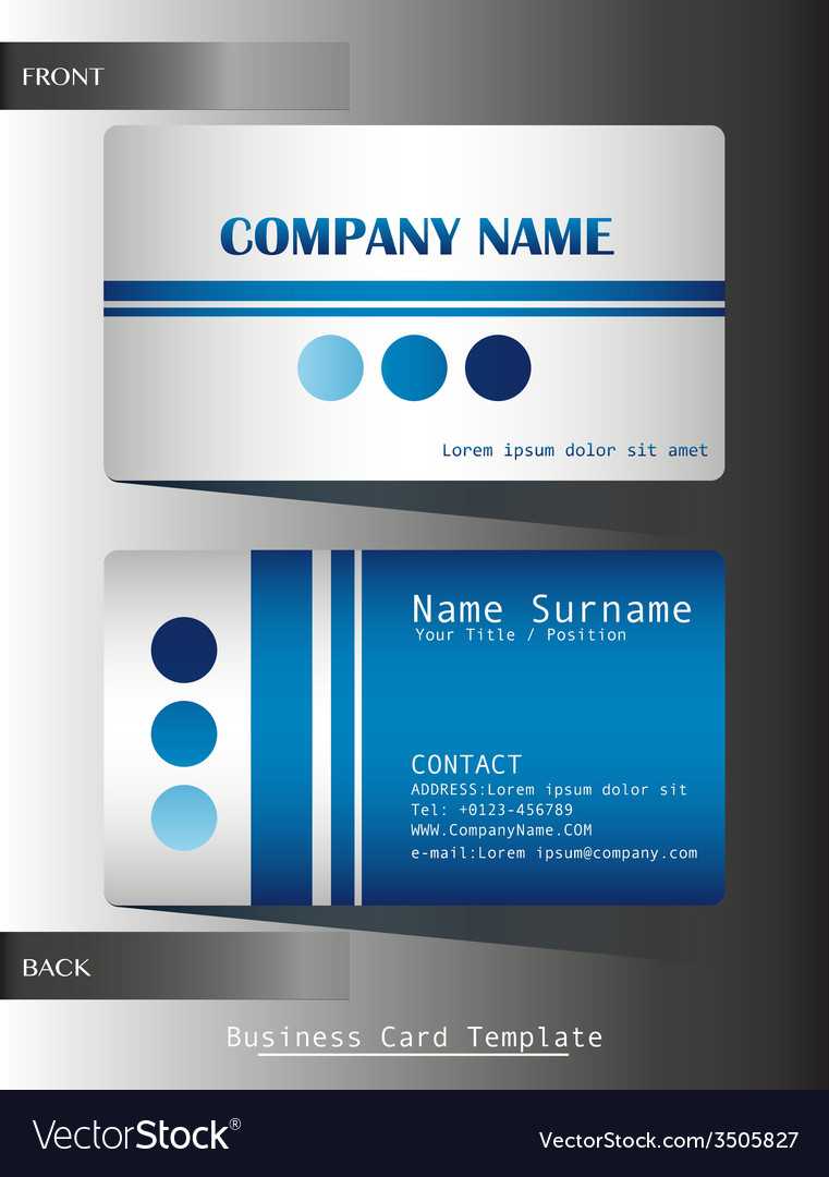 A Blue Colored Calling Card With Template For Calling Card