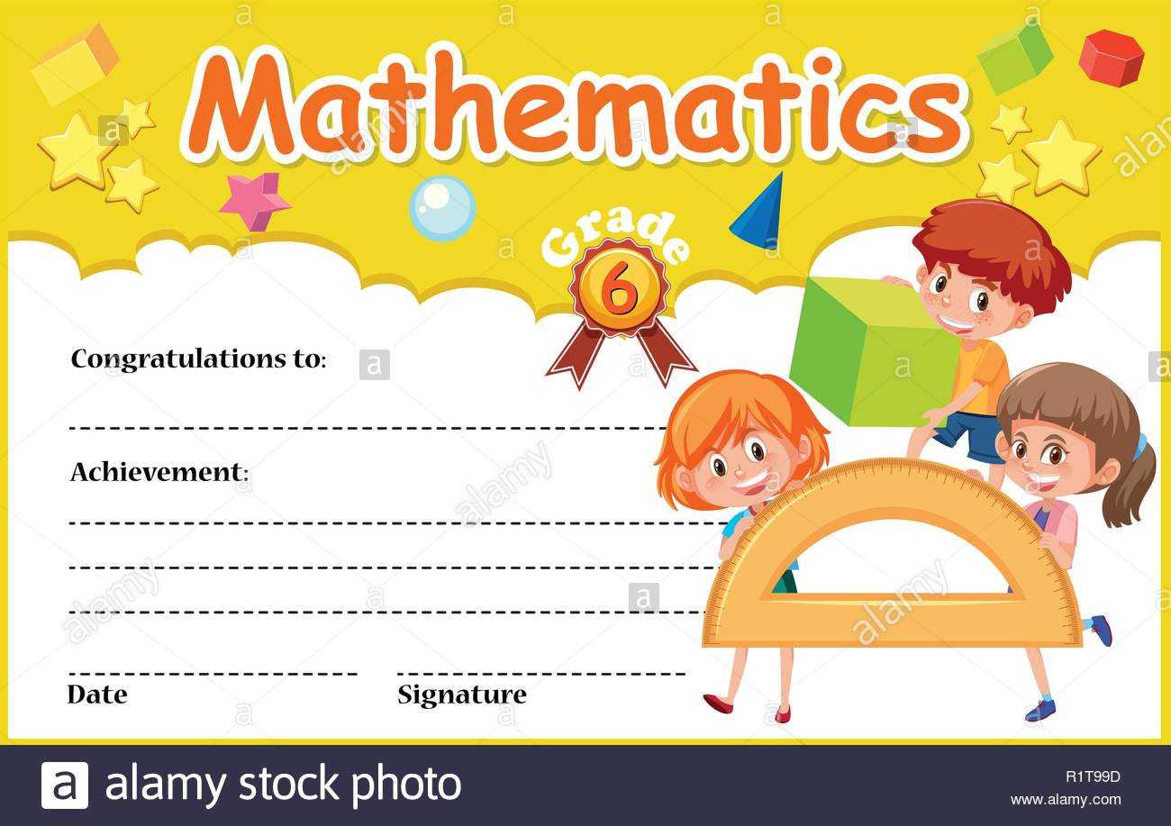 A Mathematic Certificate Template Illustration Stock Vector Intended For Math Certificate Template