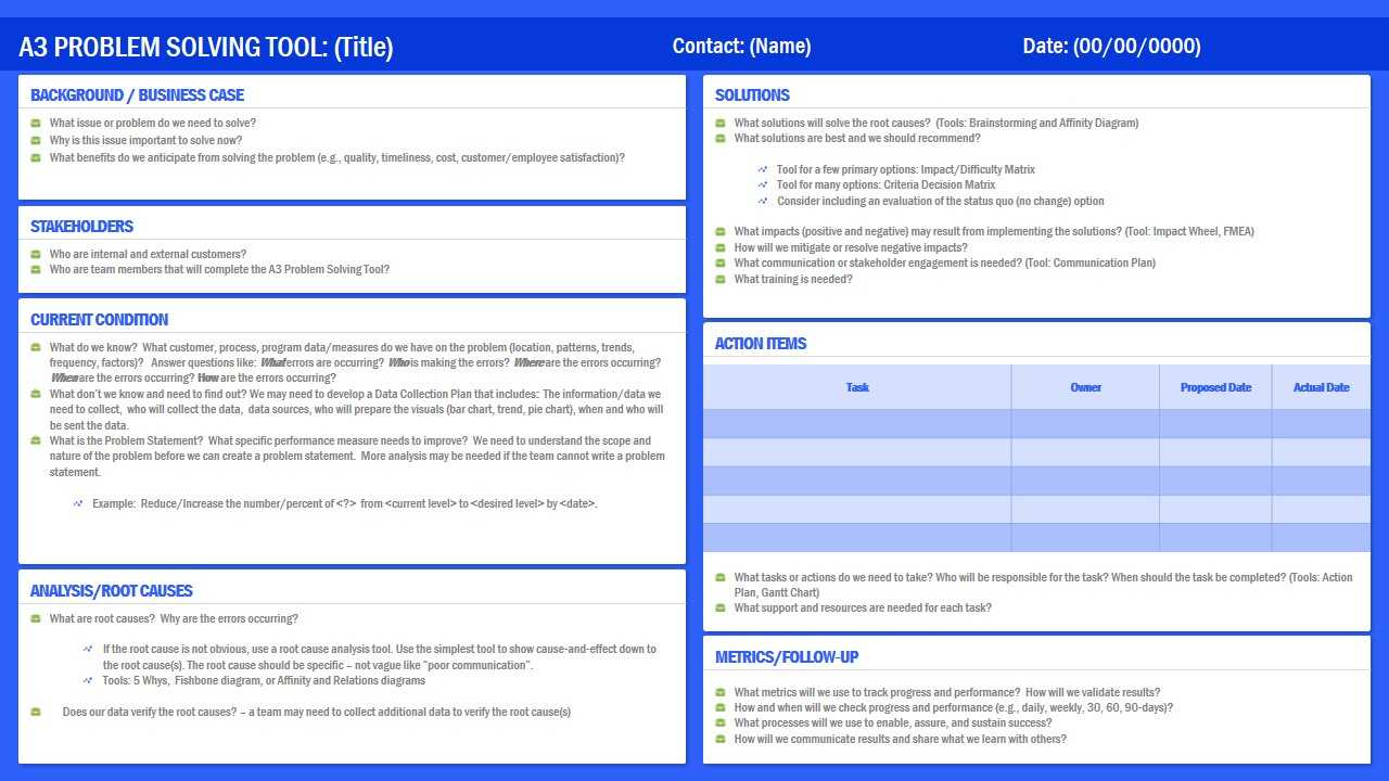 A3 Root Cause Analysis Powerpoint Template Inside Root Cause Analysis Template Powerpoint