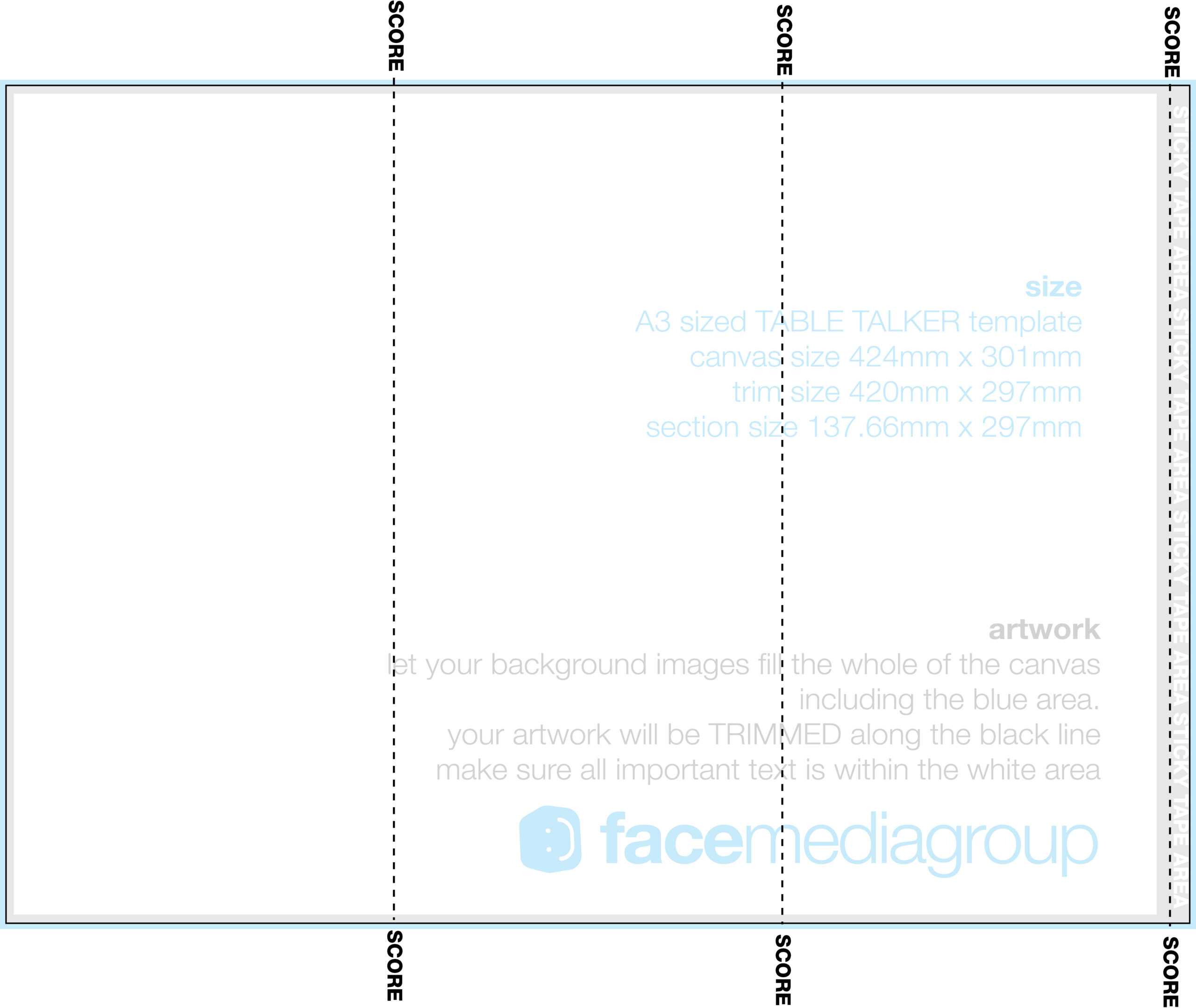 A3 Tri Fold Table Talker Template | Photo Page – Everystockphoto In Tri Fold Tent Card Template