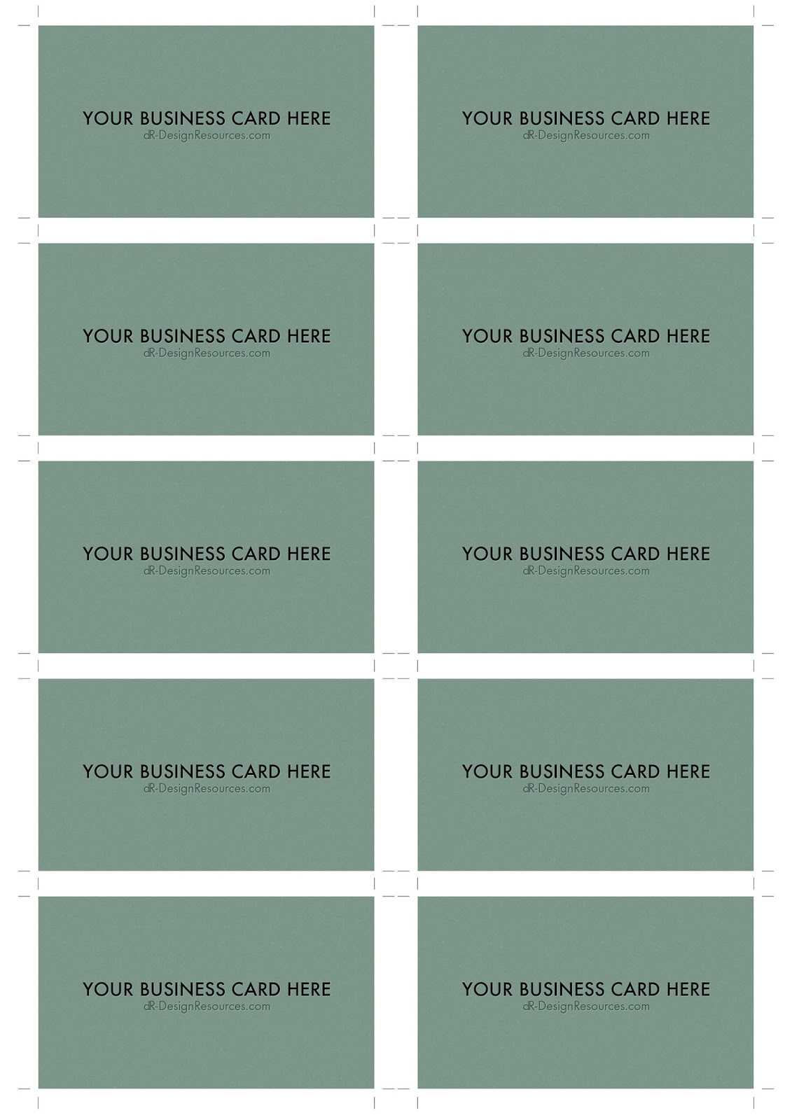 A4 Business Card Template Psd (10 Per Sheet) | Dr Design With Regard To Name Card Template Photoshop