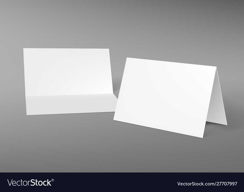 A5 Or A4 Half Fold Horizontal Blank White Brochure With Regard To Half Fold Card Template